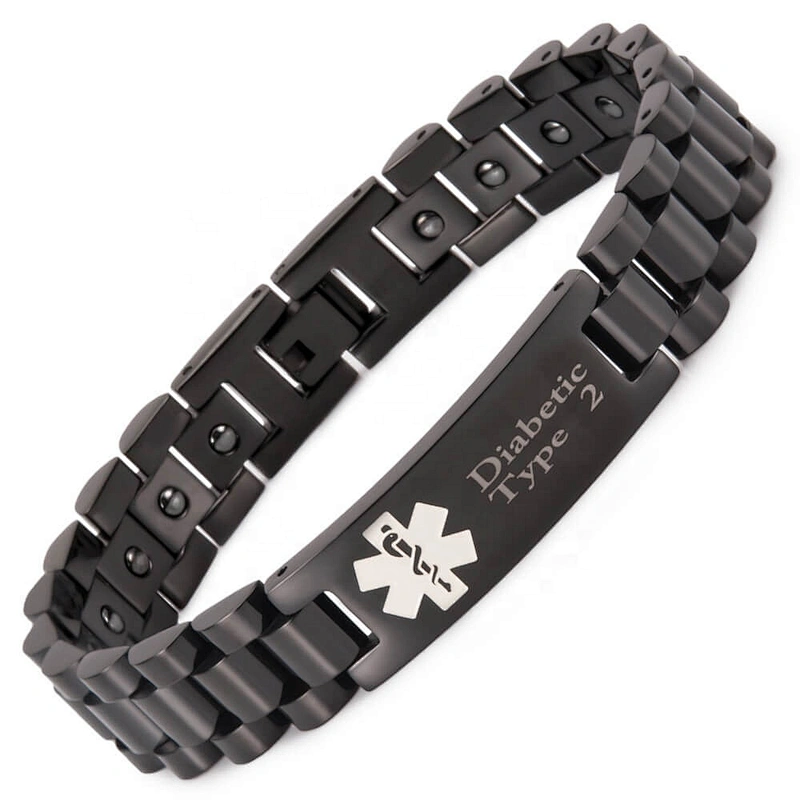 Wollet mens bio healing energy magnetic bracelet stainless steel jewelry