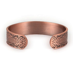 Wollet Mens Pure Copper Bangle  Arthritis Pain Relief Therapy Healthy Copper Magnetic Bracelet