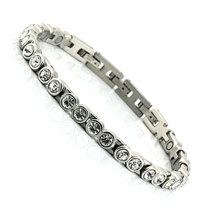 Small Amethyst Stainless Steel Tennis Bracelet Fashion Bijoux