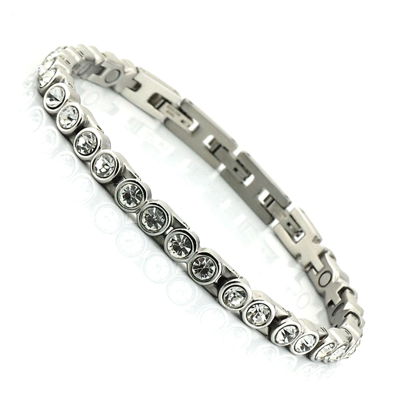 Small Amethyst Stainless Steel Tennis Bracelet Fashion Bijoux