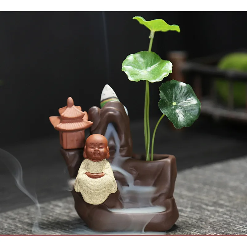 Wollet Creative Home Ceramic Ornaments Hydroponic Flower Ornaments Backflow Aromatherapy Oven Backflow Incense Oven