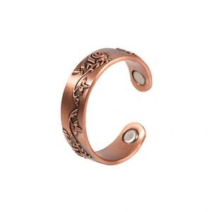 Wollet Magnetic Copper Ring Arthritis Women Pure Copper Rings for Women Adjustable Health with 3PCS Magnets