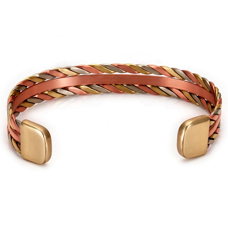 Wollet Mens Magnetic Arthritis Pain Relief Therapy Healthy Cuff Vintage Engraved Wholesale Energy Copper Bracelet