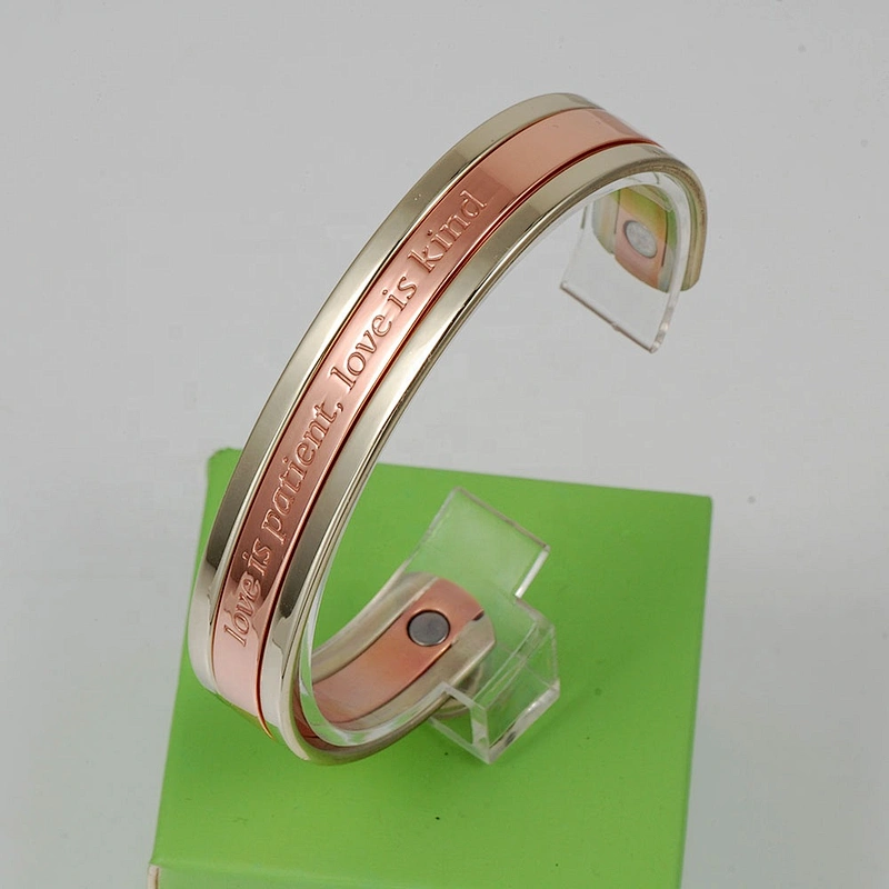 Wollet Mens Pure Copper Bangle  Arthritis Pain Relief Therapy Healthy Copper Magnetic Bracelet