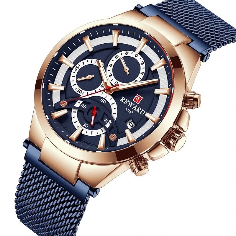 Wollet Multifunctional Sports Waterproof Mesh Strap Men's Watch