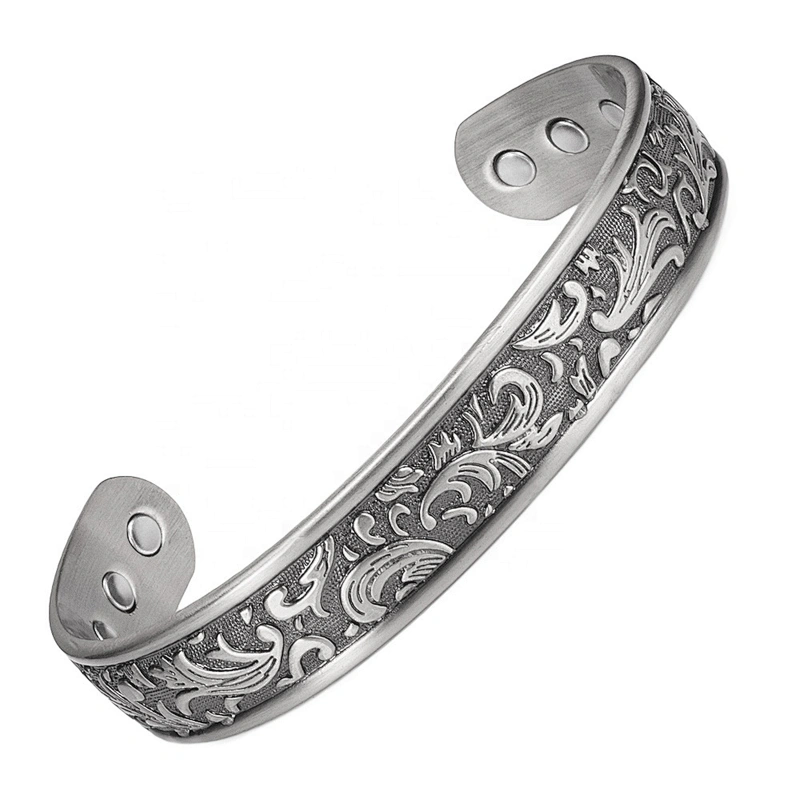 Wollet Fashion Flower Design Health Energy Bio Magnetic Copper Bracelet