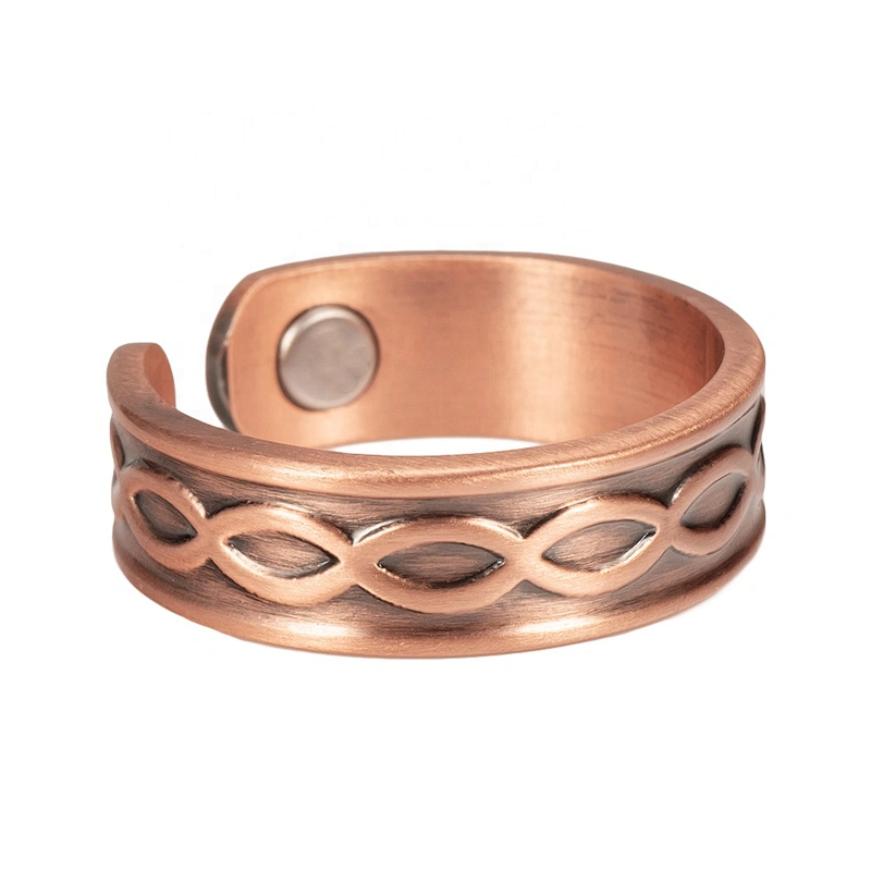 Wollet Magnetic Copper Ring Arthritis Women Pure Copper Rings for Women Adjustable Health with 3PCS Magnets