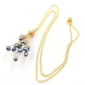 Wollet Fashion Natural Freshwater Pearl Hand-wound Ladies Tassel Pendant Necklace