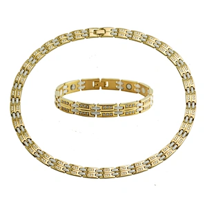 Fashion Cubic Zirconia Gold Plated Stainless Steel Artificial Jewelry
