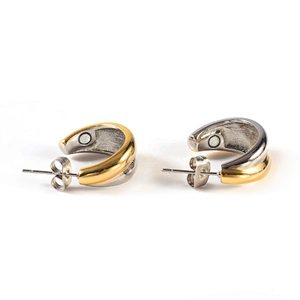 rose gold plated newest design magnetic health care hot sales stainless steel earrings