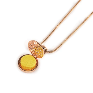 Wollet new design rose gold stainless steel diffuser fragance pendant for women