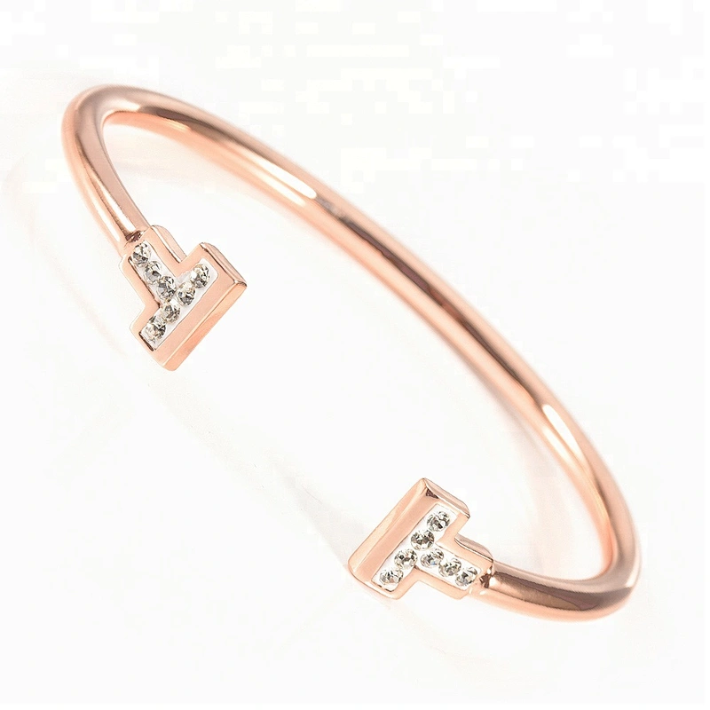 Wollet Fashion Design CZ Stone 99.999% Germanium Copper Healing Bangle