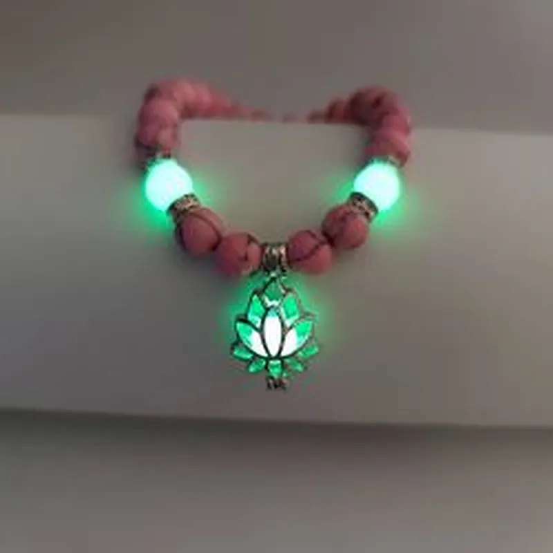 Wollet Energy Glowing Lotus Sanskrit Beaded Bracelet
