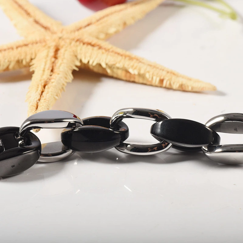 Wollet new Design Good Quality Stainless Steel Ceramic Negative Ion Energy Jewelry Set