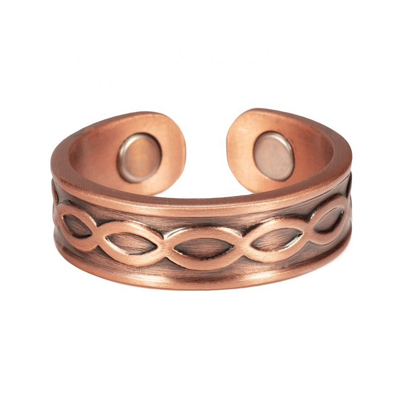 Wollet Magnetic Copper Ring Arthritis Women Pure Copper Rings for Women Adjustable Health with 3PCS Magnets