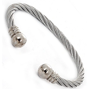 Coffee Plating Stainless Steel Cable Bracelet With Magnetic Balls