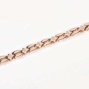 Wollet Rose Gold Plated 316L Stainless Steel 99.999% Germanium Bracelet
