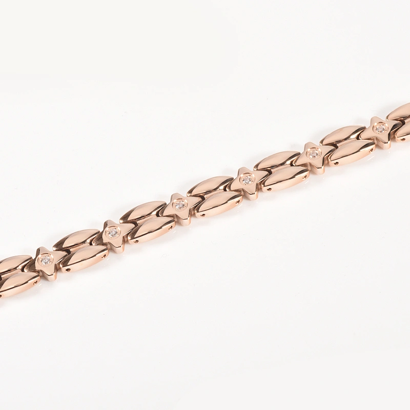 Wollet Rose Gold Plated 316L Stainless Steel 99.999% Germanium Bracelet