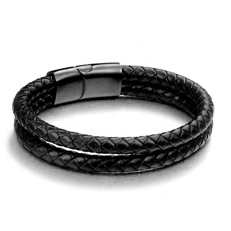 wollet fashion jewelry wholesale magnetic leather bracelet with cz stone and volcano