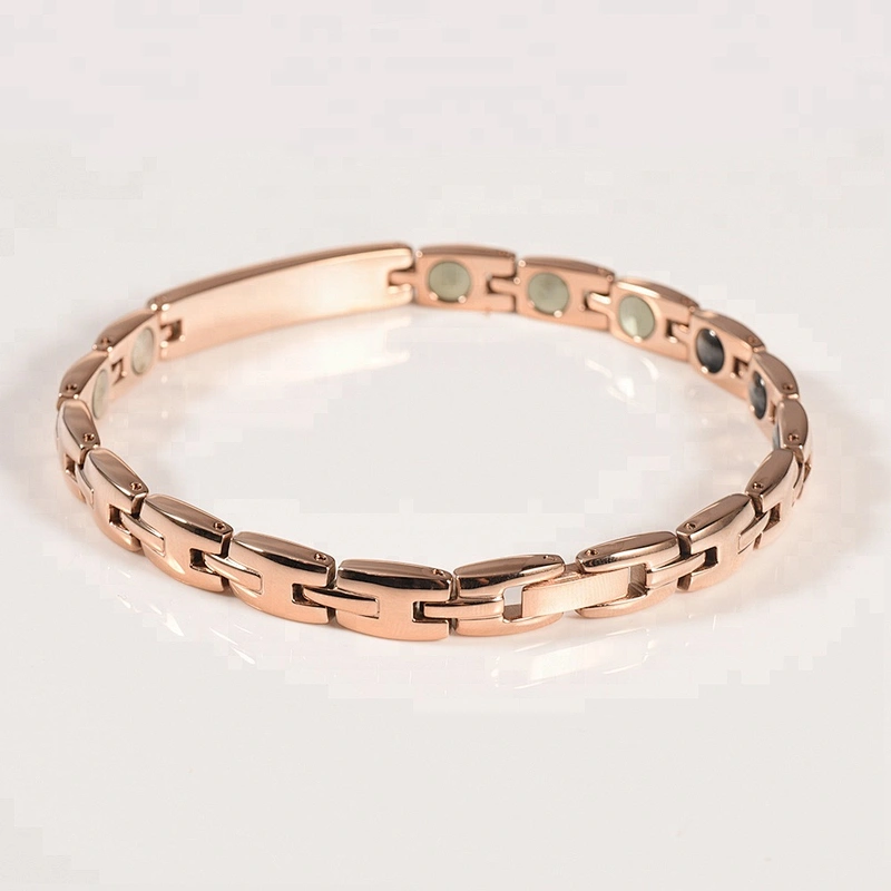 Wollet New Fashion CZ Stone Magnet Germanium 316L Stainless Steel Bracelet