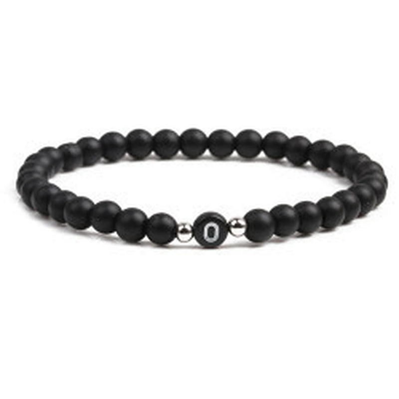 Wollet fashion black small natural lava rock stone bead bracelet