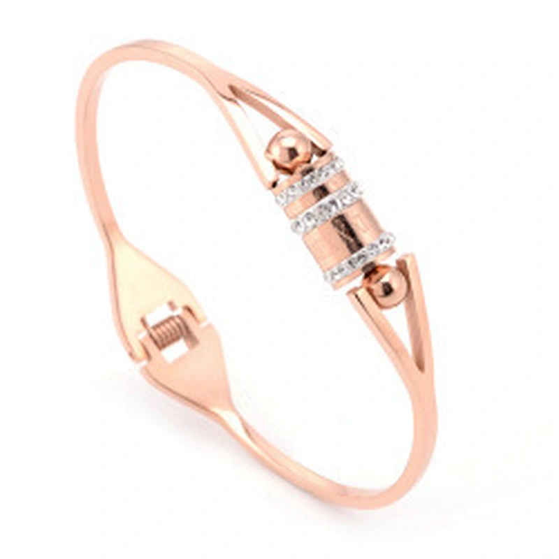 Wollet New Design Fashion Adjustable Love Bracelet Rose Gold Stainless Steel Bracelet