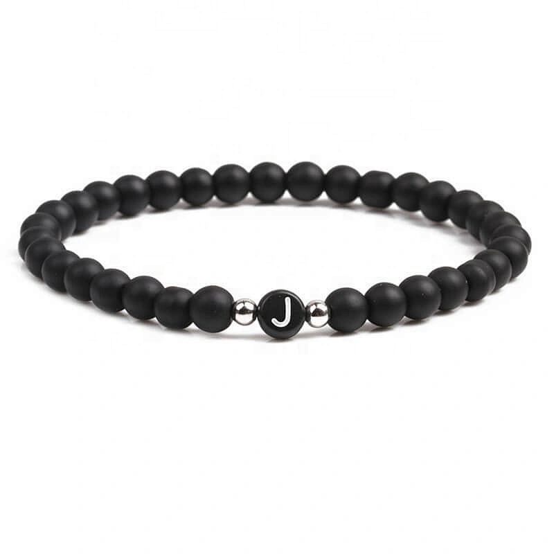Wollet fashion black small natural lava rock stone bead bracelet