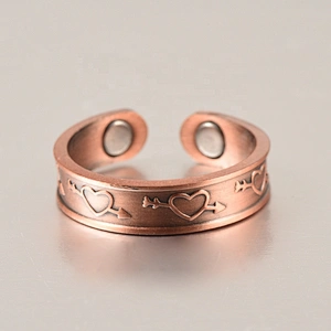 Wollet Magnetic Copper Ring Arthritis Women Pure Copper Rings for Women Adjustable Health with 3PCS Magnets