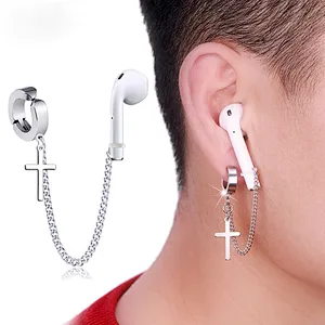 Wollet Sports wireless headset anti-lost stainless steel earrings