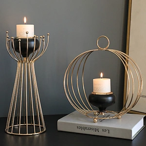 Wollet Fashionable Home Candlelight Dinner Decoration Ornaments Metal Iron Candle Holder