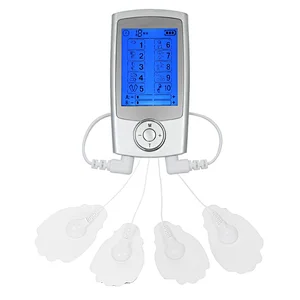 Wollet Tens Unit Machine Pulse Massage 10 Massage Modes Rechargeable Pain Relief Muscle Stimulator Massager with 4 Pads