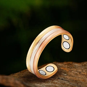 Wollet Magnetic Copper Ring Arthritis Women Pure Copper Rings for Women Adjustable Health with 3PCS Magnets