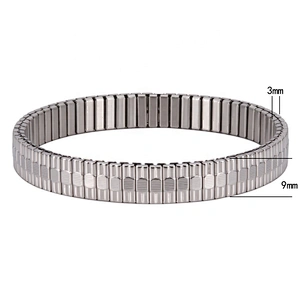 Wollet New Design Flexible Stainless Steel Magnetic Therapy Elastic Bracelet for Women and Girls