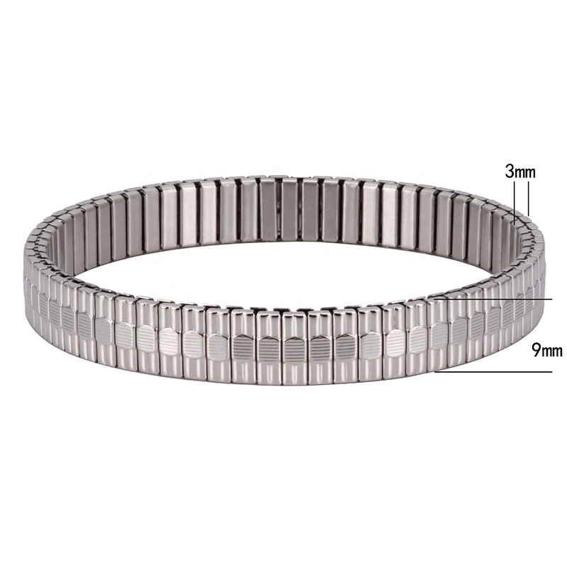 Wollet New Design Flexible Stainless Steel Magnetic Therapy Elastic Bracelet for Women and Girls