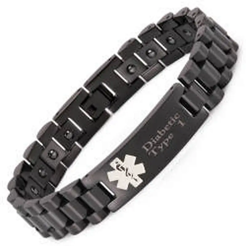 Wollet mens bio healing energy magnetic bracelet stainless steel jewelry