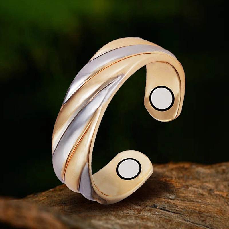 Wollet Magnetic Copper Ring Arthritis Women Pure Copper Rings for Women Adjustable Health with 3PCS Magnets