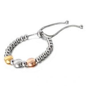 Wollet Fashion Women's New Stainless Steel Bead Adjustable Bracelet