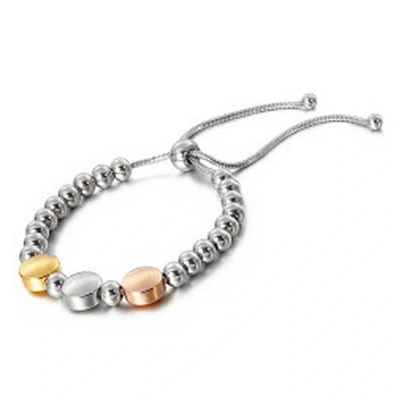 Wollet Fashion Women's New Stainless Steel Bead Adjustable Bracelet