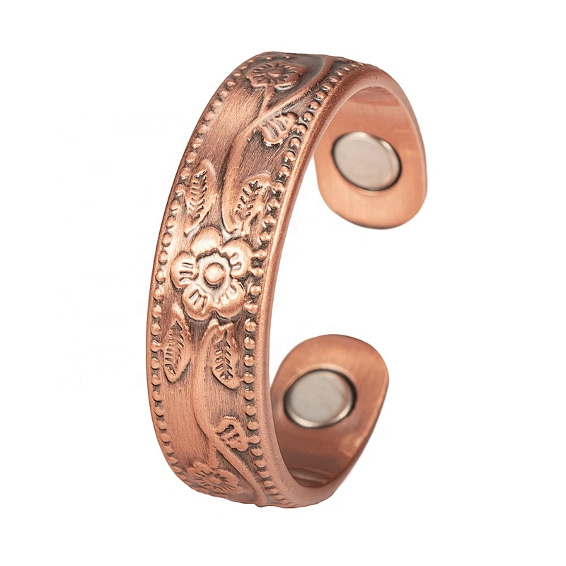 Wollet Magnetic Copper Ring Arthritis Women Pure Copper Rings for Women Adjustable Health with 3PCS Magnets