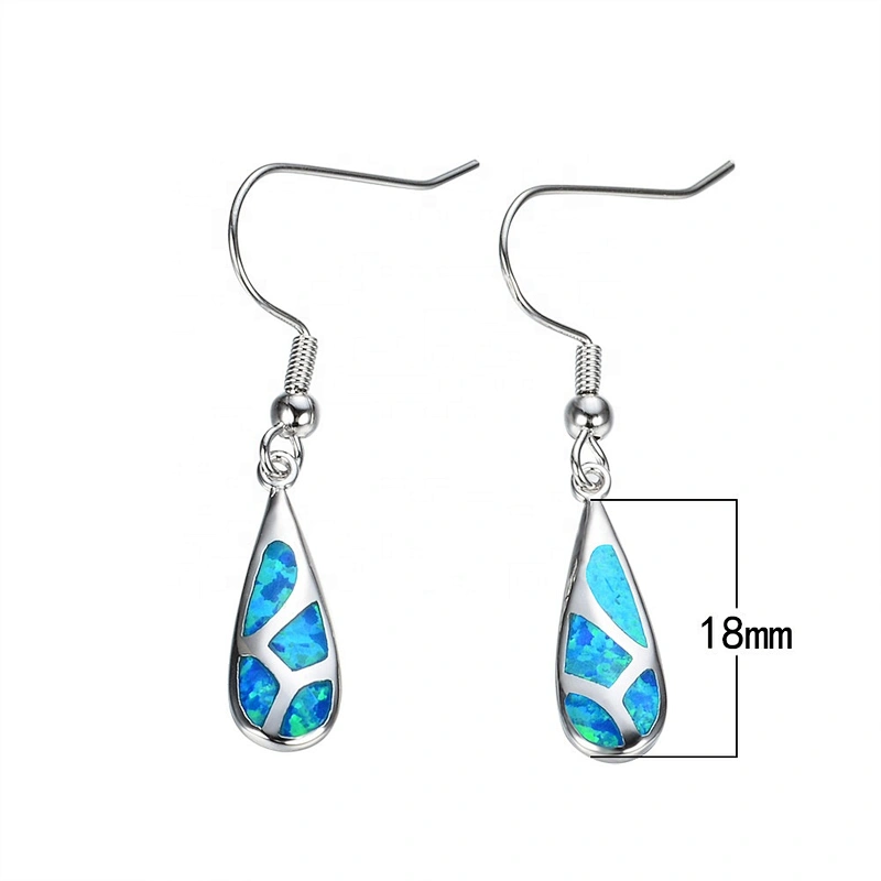 925 Sterling Silver White Opal Drop Earrings Delicate Silver Earrings
