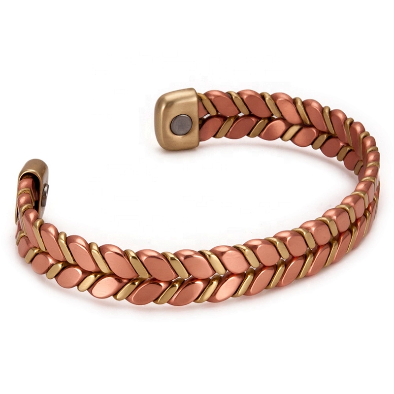 Wollet Wholesale Mens Jewelry Magnetic Arthritis Pain Relief Therapy Healthy Cuff Vintage Engraved Copper Bracelet