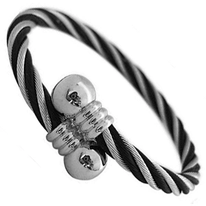 Coffee Plating Stainless Steel Cable Bracelet With Magnetic Balls