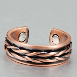 Wollet Magnetic Copper Ring Arthritis Women Pure Copper Rings for Women Adjustable Health with 3PCS Magnets