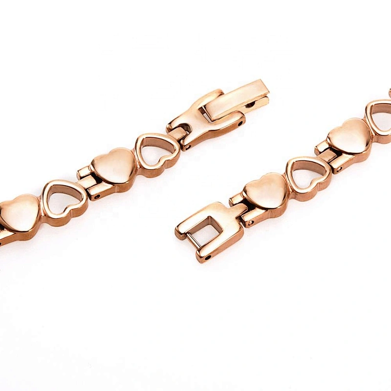 Wollet Fashion Heart Gold Plating Bio Magnetic 316L Stainless Steel Necklace