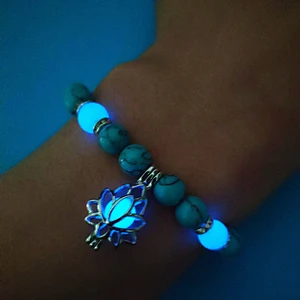 Wollet Energy Glowing Lotus Sanskrit Beaded Bracelet