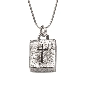 Wollet Cross Shape 925 Sterling Silver Necklace Jewelry Pendant