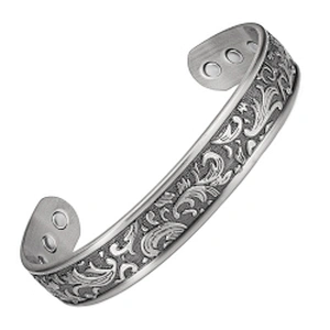 Wollet Fashion Flower Design Health Energy Bio Magnetic Copper Bracelet