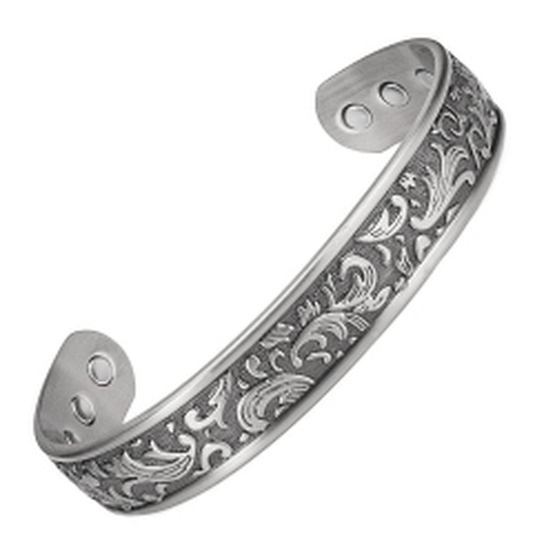 Wollet Fashion Flower Design Health Energy Bio Magnetic Copper Bracelet
