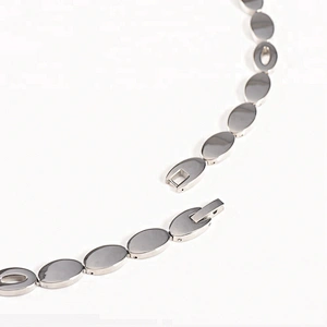 Wollet Fashion 316L Stainless Steel Bio Magnetic CZ Stone Energy Health Necklace