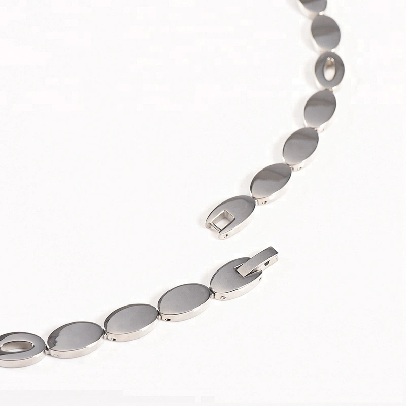 Wollet Fashion 316L Stainless Steel Bio Magnetic CZ Stone Energy Health Necklace